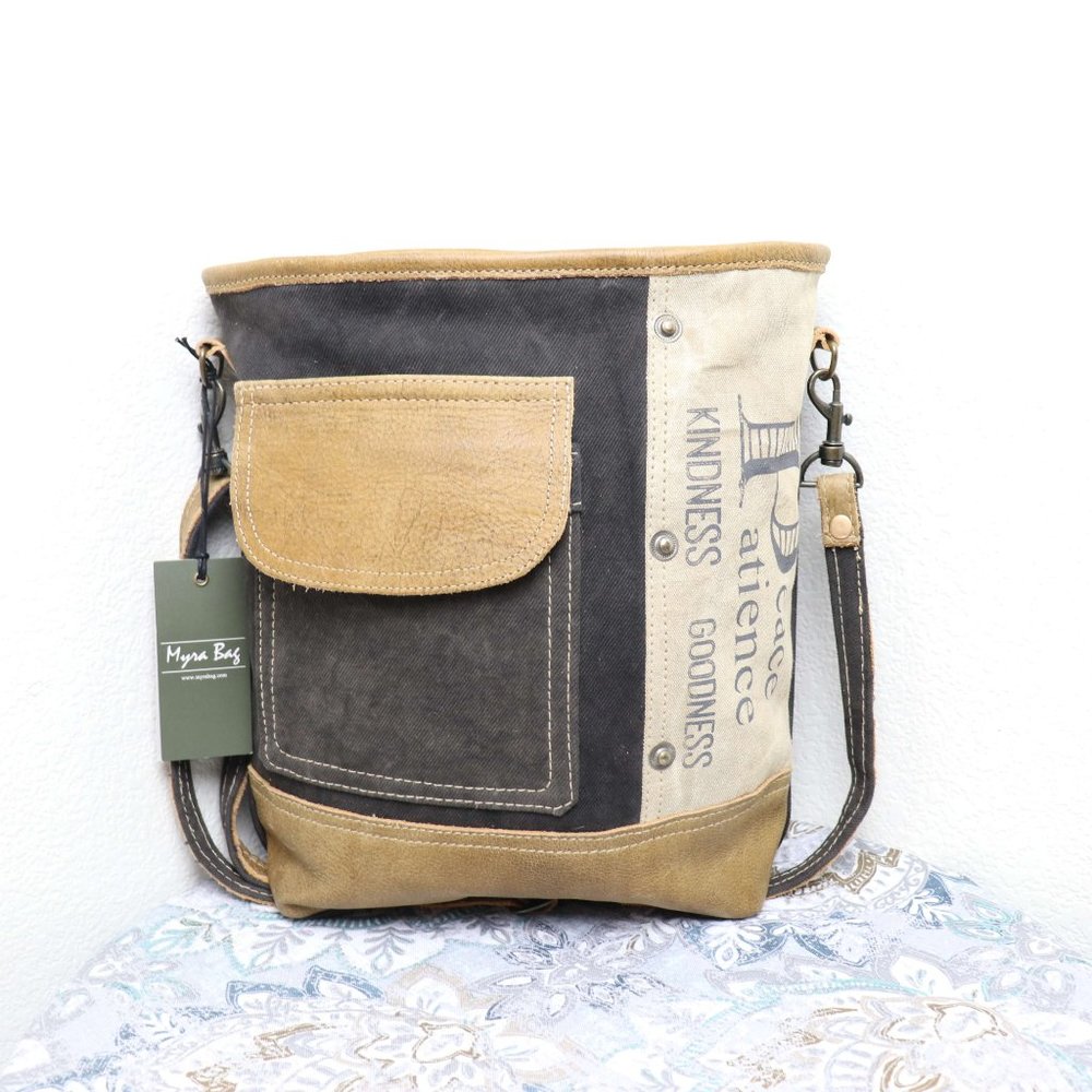 NEW Myra Bag Upcycled Crossbody Bag Canvas Purse - Picture 2 of 8